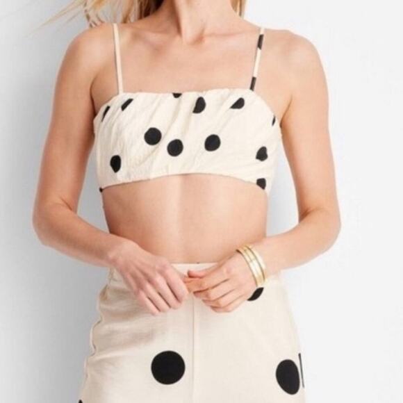 Future Collective Cream/Black Polka Dot Crop Top Size 2X Jenny K Lopez - Picture 6 of 8